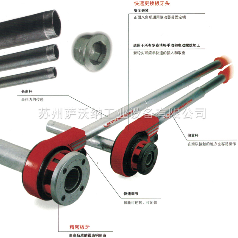 罗森博格手动套丝机 SUPER CUT手动棘轮式套丝机3/8-2